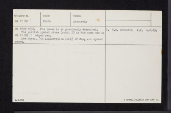 Abernethy Round Tower, NO11NE 1, Ordnance Survey index card, Verso