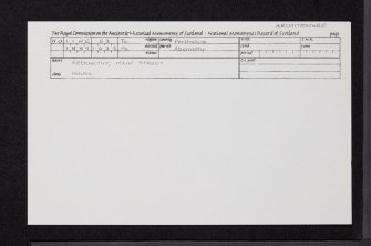 Abernethy,  21 Main Street, NO11NE 53, Ordnance Survey index card, Recto
