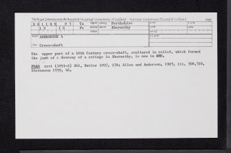 Abernethy, NO11NE 83, Ordnance Survey index card, Recto