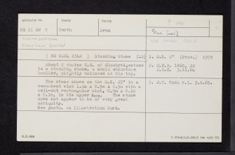 Clochridgestone, NO11SW 2, Ordnance Survey index card, Recto