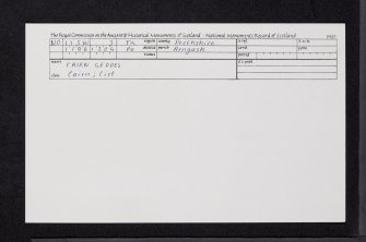 Cairn Geddes, NO11SW 3, Ordnance Survey index card, Recto