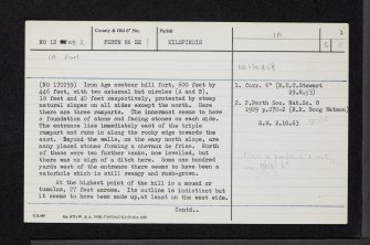 Law Hill, Arnbathie, NO12NE 2, Ordnance Survey index card, page number 1, Recto