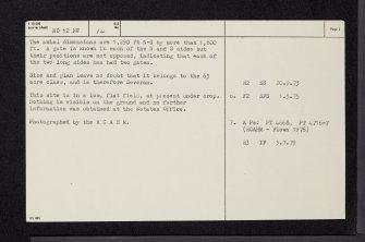 Scone Park, NO12NW 14, Ordnance Survey index card, page number 2, Verso