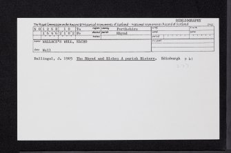 Wallace's Well, Elcho, NO12SE 10, Ordnance Survey index card, Recto