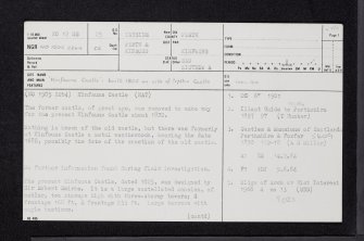 Kinfauns Castle, NO12SE 25, Ordnance Survey index card, page number 1, Recto
