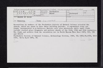 Grange Of Elcho, NO12SW 25, Ordnance Survey index card, Recto