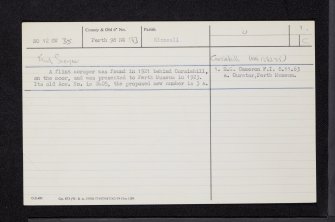 Corsiehill, NO12SW 35, Ordnance Survey index card, page number 1, Recto