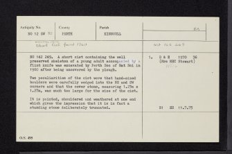 Muirhall Farm, NO12SW 85, Ordnance Survey index card, Recto