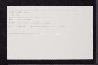 Perth, Watergate, NO12SW 181, Ordnance Survey index card, Recto