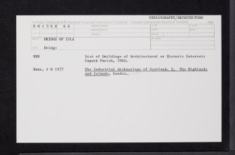 Bridge Of Isla, NO13NE 66, Ordnance Survey index card, Recto