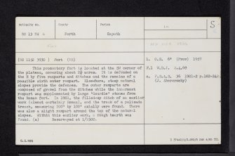 Inchtuthil, NO13NW 6, Ordnance Survey index card, Recto