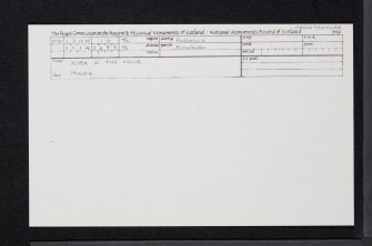 Kirk O' The Muir, United Presbyterian Manse, NO13NW 10, Ordnance Survey index card, Recto