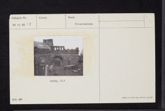 Collace, Old Parish Church, NO13SE 13, Ordnance Survey index card, Recto