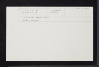 Dunsinnan House, NO13SE 19, Ordnance Survey index card, Recto