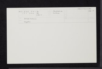 Bandirran House, Gazebo, NO13SE 23.1, Ordnance Survey index card, Recto