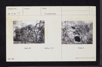 Inchbervis Castle, NO13SW 27, Ordnance Survey index card, Recto