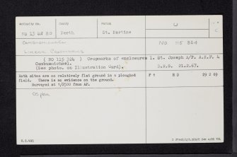 Cambusmichael, NO13SW 30, Ordnance Survey index card, Recto