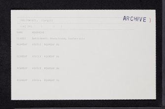 Woodhead, NO13SW 71, Ordnance Survey index card, page number 1, Recto