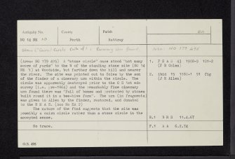 Kynballoch, NO14NE 10, Ordnance Survey index card, Recto