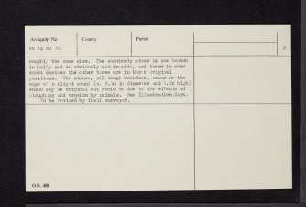 Craighall, NO14NE 12, Ordnance Survey index card, page number 2, Verso