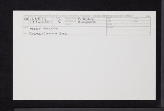 Meet Hillock, Blairgowrie, NO14NE 16, Ordnance Survey index card, Recto