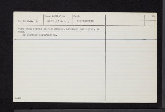 Meet Hillock, Blairgowrie, NO14NE 16, Ordnance Survey index card, page number 2, Verso