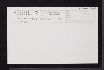 Blairgowrie, 23, 25, 27 High Street, NO14NE 42, Ordnance Survey index card, Recto