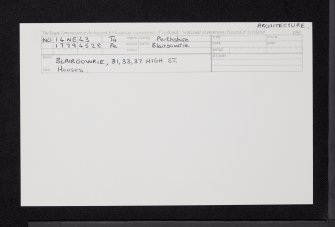 Blairgowrie, 31, 33, 37 High Street, NO14NE 43, Ordnance Survey index card, Recto