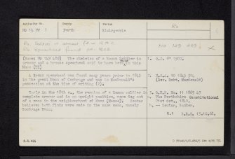 Cochrage Moss, NO14NW 1, Ordnance Survey index card, Recto