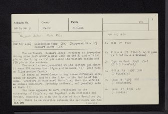 Buzzart Dikes, NO14NW 2, Ordnance Survey index card, page number 1, Recto