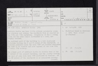 Ardblair Castle, NO14SE 1, Ordnance Survey index card, page number 1, Recto