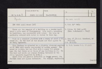 Moss Of Ardblair, NO14SE 2, Ordnance Survey index card, page number 1, Recto