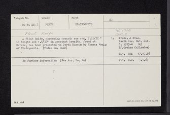 Carsie, NO14SE 13, Ordnance Survey index card, Recto