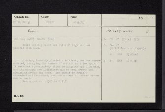 Kinloch, NO14SW 2, Ordnance Survey index card, Recto
