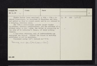 Loch Of Clunie, NO14SW 4, Ordnance Survey index card, page number 2, Verso
