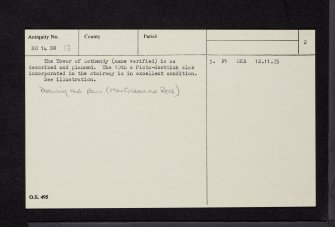 Lethendy House, NO14SW 13, Ordnance Survey index card, page number 2, Verso