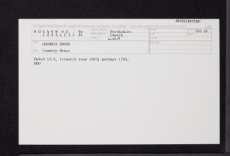 Gourdie, NO14SW 62, Ordnance Survey index card, Recto