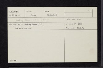 Dalrulzion, NO15NW 10, Ordnance Survey index card, Recto