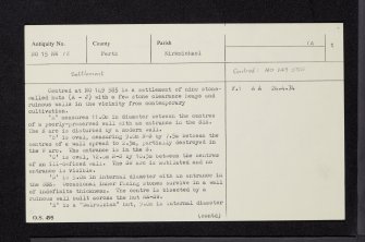 Knockali, NO15NW 13, Ordnance Survey index card, page number 1, Recto