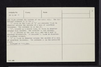 Knockali, NO15NW 13, Ordnance Survey index card, page number 2, Verso