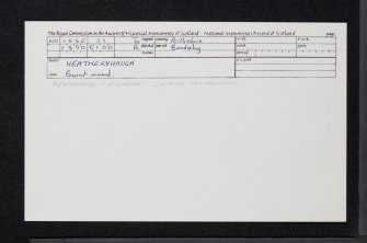 Heatheryhaugh, NO15SE 39, Ordnance Survey index card, Recto