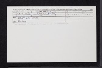 Heatheryhaugh, NO15SE 40, Ordnance Survey index card, Recto