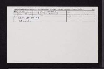 Cnoc An Daimh, NO16SW 11, Ordnance Survey index card, Recto
