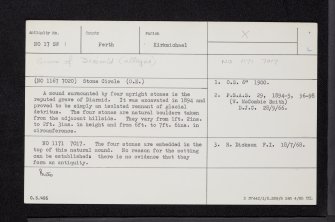 Grave Of Diarmid, NO17SW 1, Ordnance Survey index card, Recto