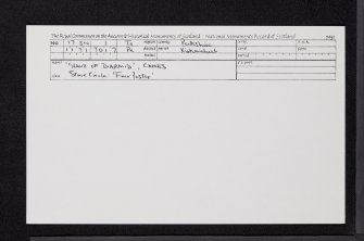 Grave Of Diarmid, NO17SW 1, Ordnance Survey index card, Recto