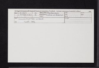 Lochcallater Lodge, NO18SE 1, Ordnance Survey index card, Recto