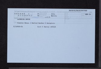Lathrisk House, NO20NE 1, Ordnance Survey index card, Recto