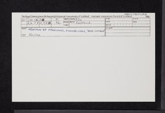 Newton Of Falkland, Jubilee Crescent, Rose Cottage, NO20NE 58, Ordnance Survey index card, Recto