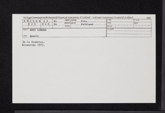 West Lomond, NO20NW 45, Ordnance Survey index card, Recto