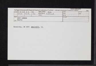 West Lomond, NO20NW 45, Ordnance Survey index card, Recto